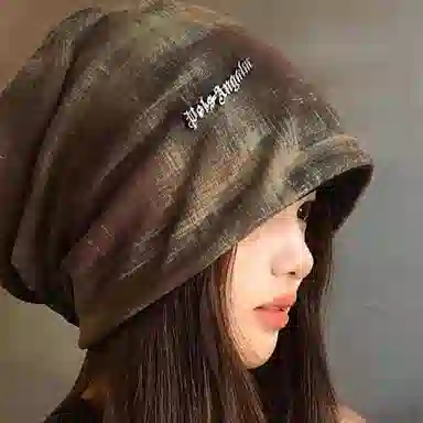 浪莎 韩式扎染潮流百搭显脸小户外休闲旅拍包头 棉 绒线帽 男女同款情侣款