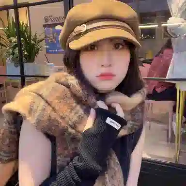 浪莎 法式小香风气质皮扣轻奢感显脸小户外休闲 棉 贝雷帽 男女同款情侣款