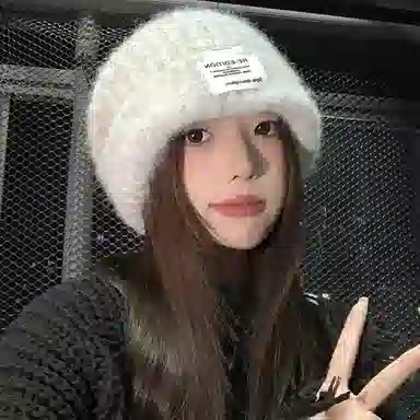 浪莎 日系简约纯色堆堆帽大头围针织显脸小户外休闲保暖护耳包头帽 聚酯纤维 绒线帽 男女同款情侣款