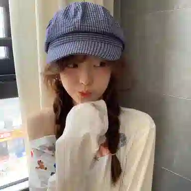浪莎 韩系早秋千鸟格纹薄款复古英伦风百搭休闲 棉 贝雷帽 男女同款情侣款