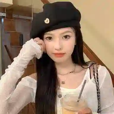 浪莎 韩系简约纯色爱心大头围时尚复古百搭时尚休闲 聚酯纤维 贝雷帽 女款