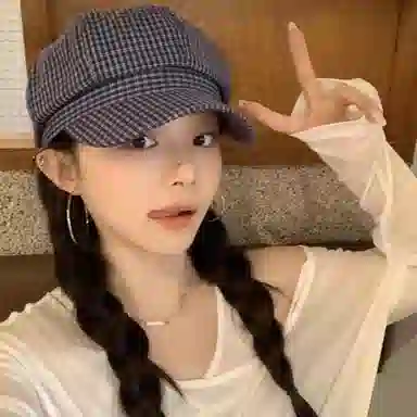 浪莎 韩系早秋千鸟格纹薄款复古英伦风百搭休闲 棉 贝雷帽 男女同款情侣款