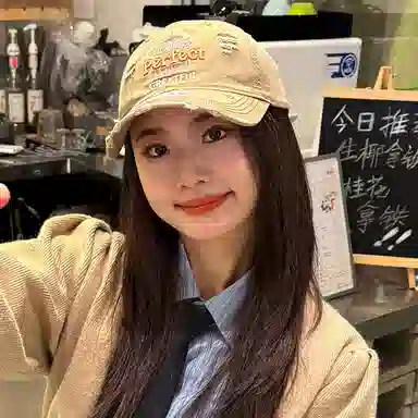 浪莎 日系复古磨破做旧重磅字母刺绣户外休闲工装慵懒风防晒遮阳时尚潮流百搭大头围显脸小 棉 鸭舌帽 男女同款情侣款