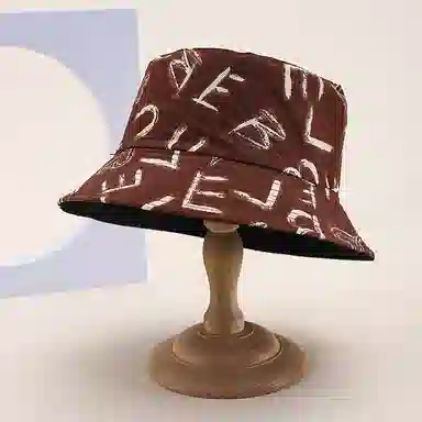 浪莎 字母印花涂鸦潮人小众设计街头时尚高顶显脸小 棉 渔夫帽 男女同款情侣款