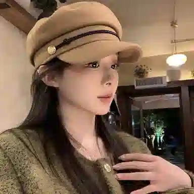 浪莎 法式复古英伦风绑带海军帽简约纯色平顶帽潮流时髦百搭 棉 贝雷帽 男女同款情侣款