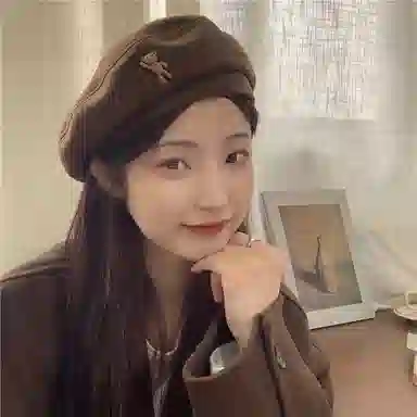 浪莎 日系可爱卡通小熊文艺气质画家复古高级感显脸小 聚酯纤维 贝雷帽 女款