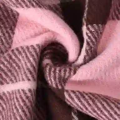 浪莎 格纹双面仿羊绒披肩高级感保暖流苏围脖 聚酯纤维 绒线围巾 男女同款情侣款