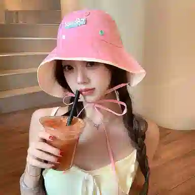 浪莎 春夏季可爱纽扣字母速干户外出游登山露营遮阳防晒大头围显脸小盆帽 聚酯纤维 渔夫帽 男女同款情侣款