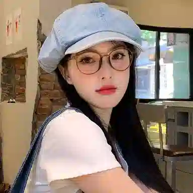 浪莎 美式水洗牛仔大头围显脸小复古高级感百搭 棉 贝雷帽 女款