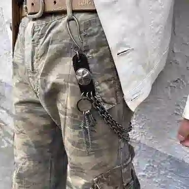 【不潮不出街】 浪莎 朋克嘻哈机车街头牛仔休闲潮搭蹦迪潮酷美式复古链条拼接 合金 裤链 男女同款情侣款