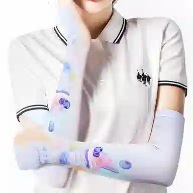 浪莎 梦幻满杯印花 扎染冰凉护臂袖套遮阳户外骑车 锦纶 防晒袖 女款