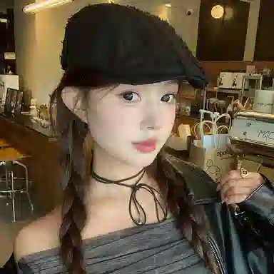 浪莎 日韩小众设计毛边简约纯色时尚百搭显脸小文艺 聚酯纤维 贝雷帽 男女同款情侣款