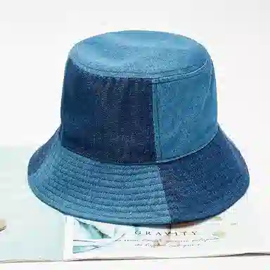 浪莎 日系水洗百搭拼色小众设计时尚潮流防晒遮阳 聚酯纤维 渔夫帽 男女同款情侣款