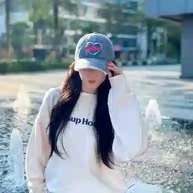 浪莎 春夏季爱心水洗做旧牛仔刺绣棒球帽户外出行甜酷辣妹防晒遮阳时尚潮流百搭大头围显脸小 棉 鸭舌帽 男女同款情侣款