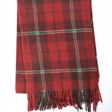 浪莎 小清新学院风高颜值粗线条格子秋冬季防寒护脖保暖加厚柔软撞色围脖 心动礼盒装 聚酯纤维 绒线围巾 男女同款情侣款