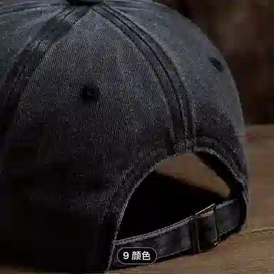 浪莎 韩系字母印花水洗做旧户外潮流潮人防晒 棉 鸭舌帽 男女同款情侣款