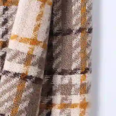 浪莎 软糯圈圈纱格子围脖文艺风韩版时尚百搭撞色保暖 聚酯纤维 绒线围巾 男女同款情侣款