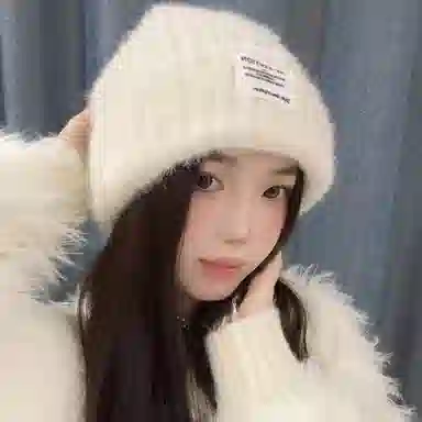 浪莎 日系简约纯色堆堆帽大头围针织显脸小户外休闲保暖护耳包头帽 聚酯纤维 绒线帽 男女同款情侣款