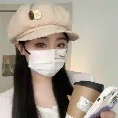 浪莎 韩系田园风纽扣八角云朵 薄款大头围出街美拍显脸小 棉 贝雷帽 女款