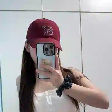 浪莎 日系可爱猫咪刺绣软顶春夏季户外出游休闲百搭学生大头围显脸小防晒遮阳 棉 鸭舌帽 男女同款情侣款