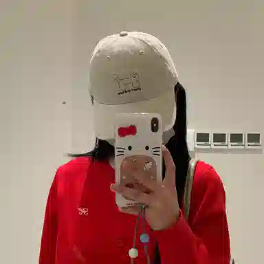 浪莎 日系可爱猫咪刺绣软顶春夏季户外出游休闲百搭学生大头围显脸小防晒遮阳 棉 鸭舌帽 男女同款情侣款