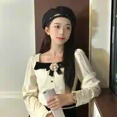 浪莎 皮带金属扣小众设计休闲时尚百搭个性潮牌画家帽 锦纶 贝雷帽 女款