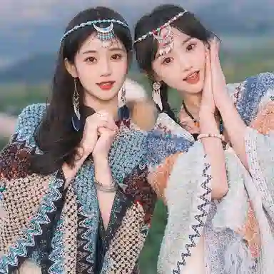 浪莎 云南青海西藏西北草原旅游拍照民族风斗篷超大加厚空调毯 披肩 女款