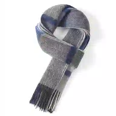 【精选羊毛】 浪莎 冬季韩版百搭加厚保暖围脖羊毛格子围巾披肩两用围脖 男女同款 礼盒装 绒线围巾 男女同款情侣款