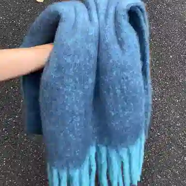 浪莎 秋冬纯色款百搭加厚软糯仿羊绒格子围脖高级感百搭加长保暖围脖 礼盒装 聚酯纤维 绒线围巾 男女同款情侣款