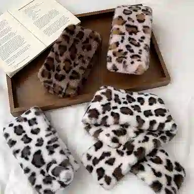 浪莎 冬季秋冬保暖百搭豹纹围脖女生潮酷百搭毛绒绒保暖围巾 礼盒装 围脖 女款