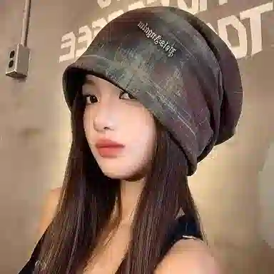 浪莎 韩式扎染潮流百搭显脸小户外休闲旅拍包头 棉 绒线帽 男女同款情侣款