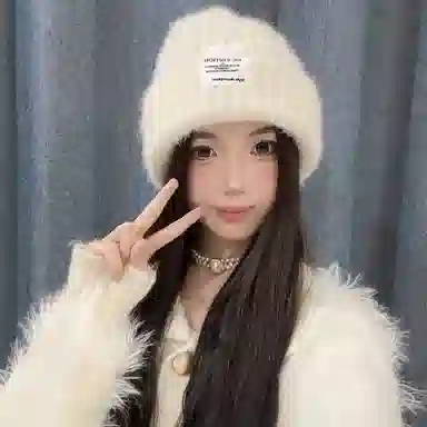 浪莎 日系简约纯色堆堆帽大头围针织显脸小户外休闲保暖护耳包头帽 聚酯纤维 绒线帽 男女同款情侣款