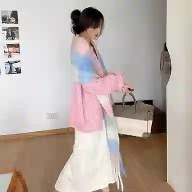 浪莎 软糯粉白 显白出片有氛围 加厚马海毛格子 礼盒装 聚酯纤维 绒线围巾 男女同款情侣款