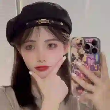 浪莎 皮带金属扣小众设计休闲时尚百搭个性潮牌画家帽 锦纶 贝雷帽 女款