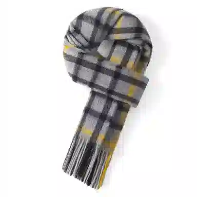 【精选羊毛】 浪莎 冬季英伦风格子保暖防寒百搭加厚保暖围脖 盒装 绒线围巾 男女同款情侣款