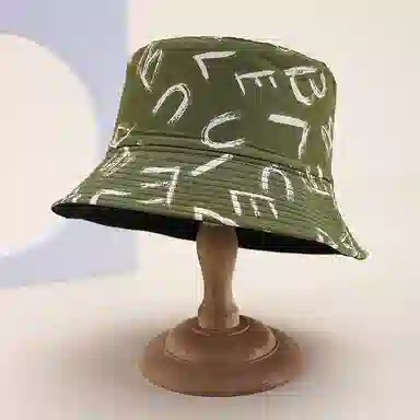 浪莎 字母印花涂鸦潮人小众设计街头时尚高顶显脸小 棉 渔夫帽 男女同款情侣款