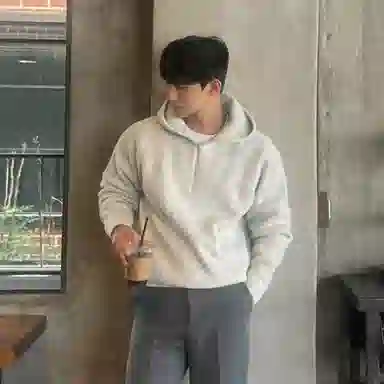 悍戈 简约连帽纯色百搭舒适宽松套头插肩休闲长袖针织衫 男女同款