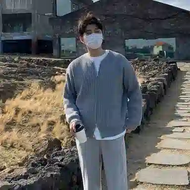 SHANTREE Casual Zip Knit Jacket