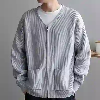 SHANTREE Casual Zip Knit Jacket