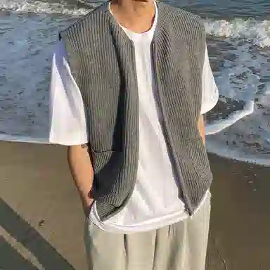 SHANTREE Zip Knit Sweater