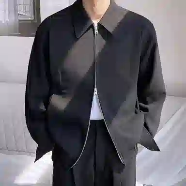 SHANTREE Solid Collar Casual Jacket