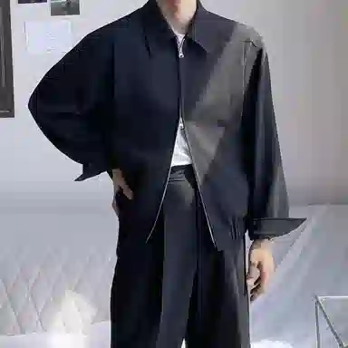 SHANTREE Solid Collar Casual Jacket