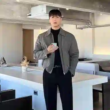 SHANTREE Solid Collar Casual Jacket