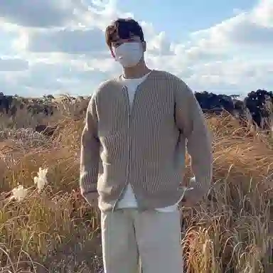 SHANTREE Casual Zip Knit Jacket