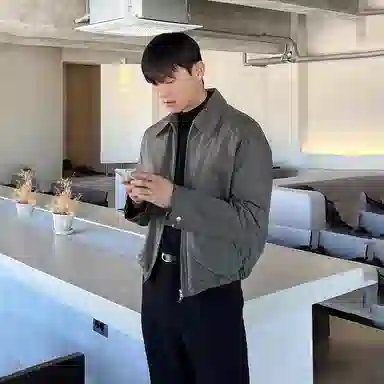 SHANTREE Solid Collar Casual Jacket