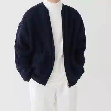 SHANTREE Casual Zip Knit Jacket