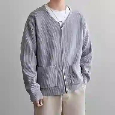 SHANTREE Casual Zip Knit Jacket