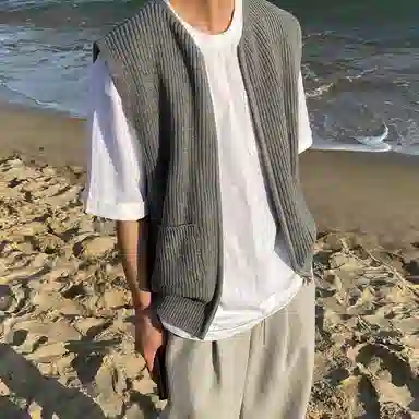 SHANTREE Zip Knit Sweater