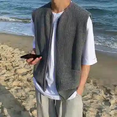 SHANTREE Zip Knit Sweater