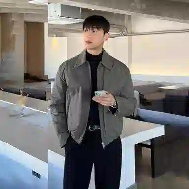 SHANTREE Solid Collar Casual Jacket